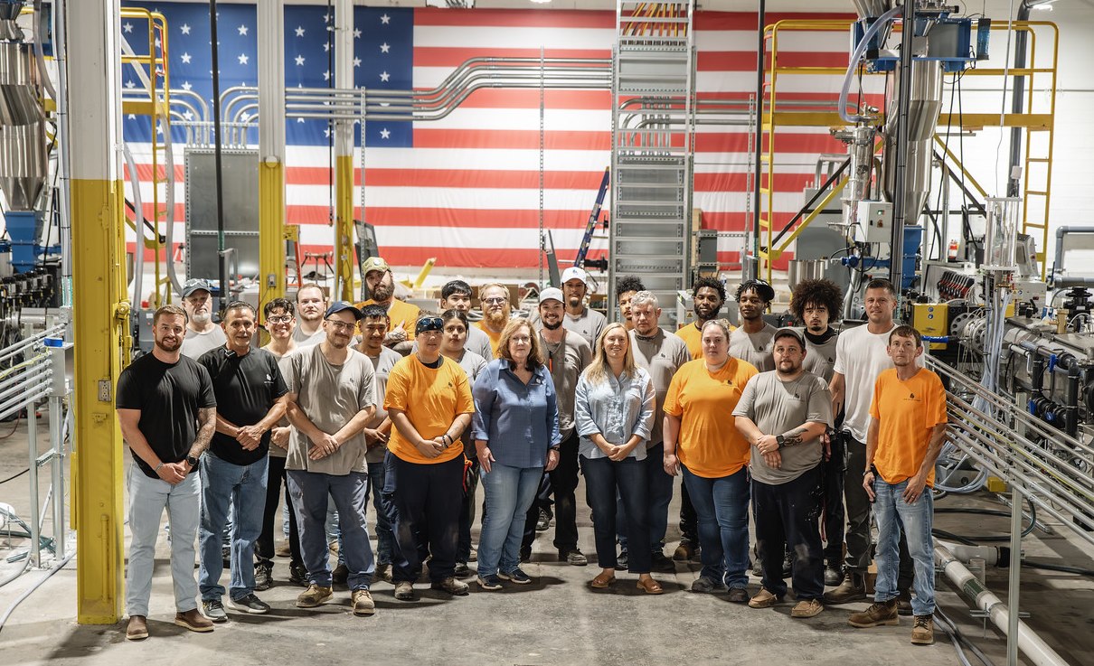 The HDPE Pipe Solutions team on the production floor in Alto, Georgia